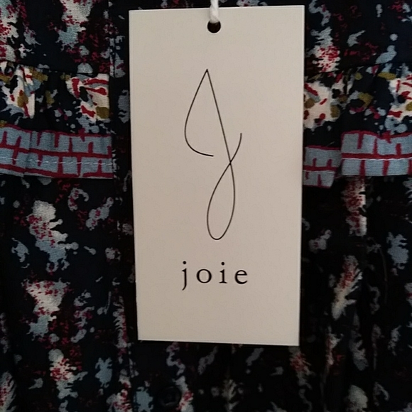 NWT Joie Floral Ruffle Button Up Prairie High Low Blouse VARIOUS SIZES Blue - Picture 3 of 11